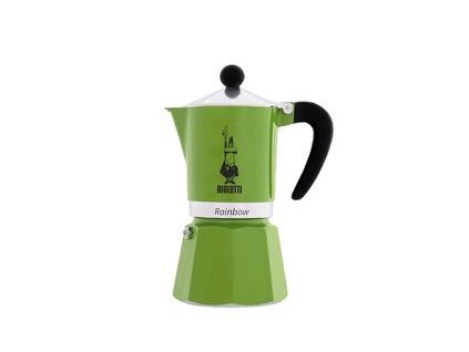 1156360 bialetti rainbow green moka espresso 6 cups small