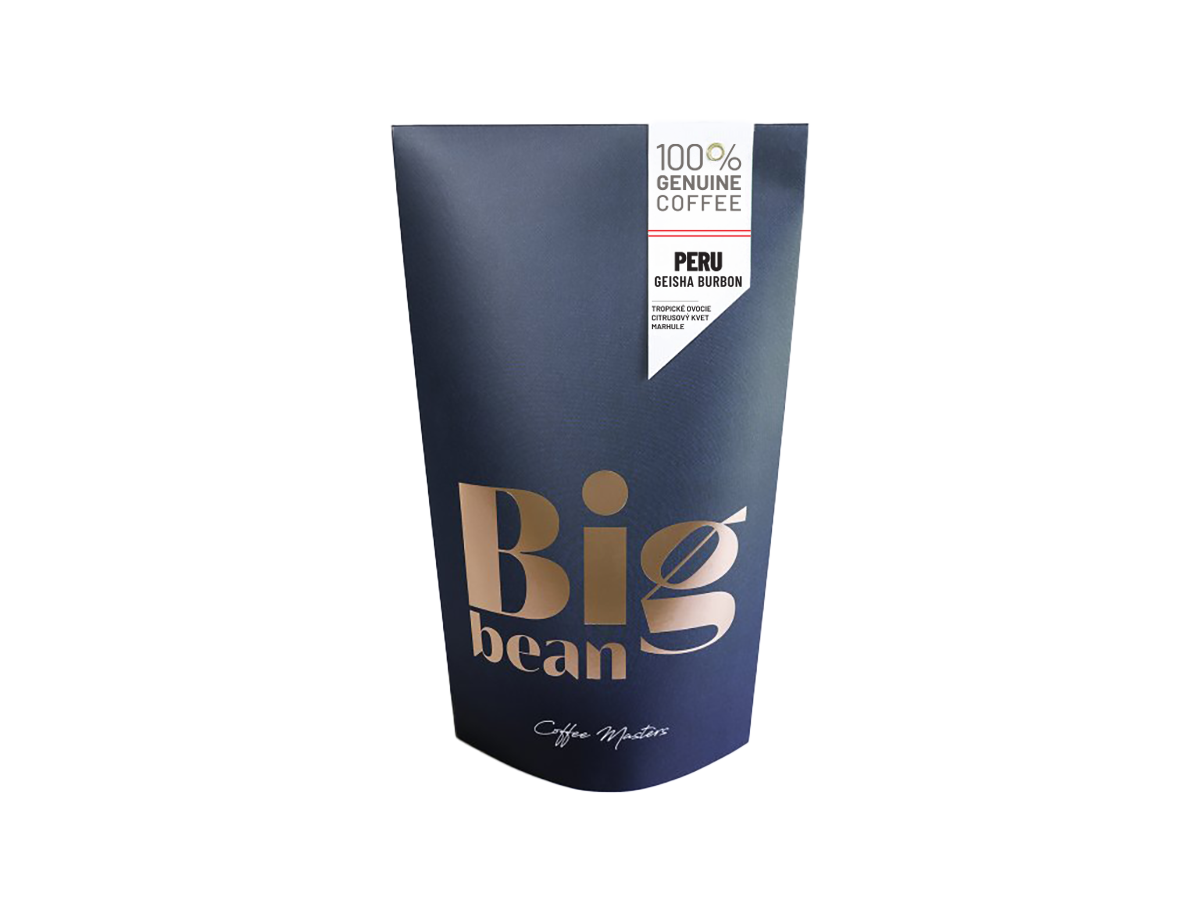 BigBean zrnková káva Peru Geisha 100% Arabica 250g
