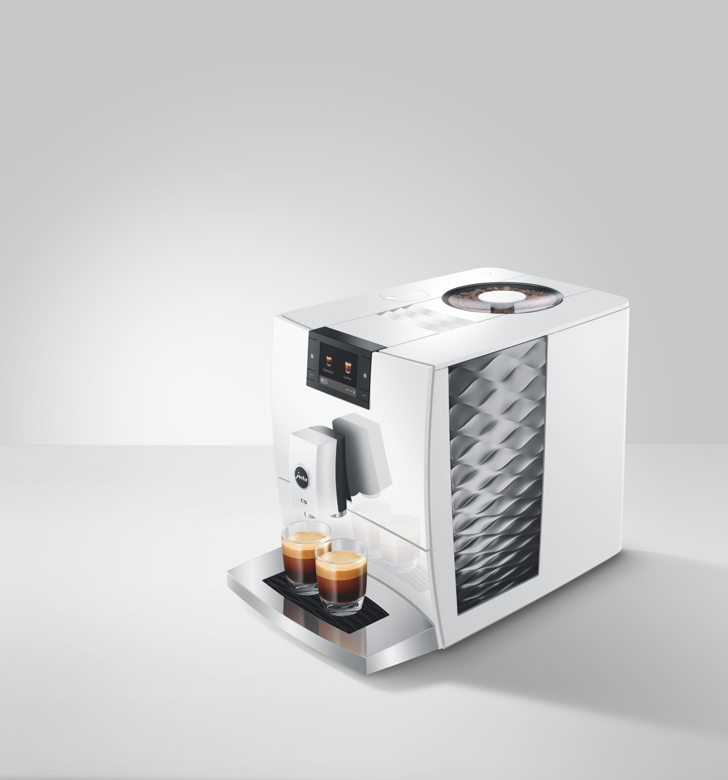 JURA C9 PianoWhite (EC) mliečne špeciality i Light Brew
