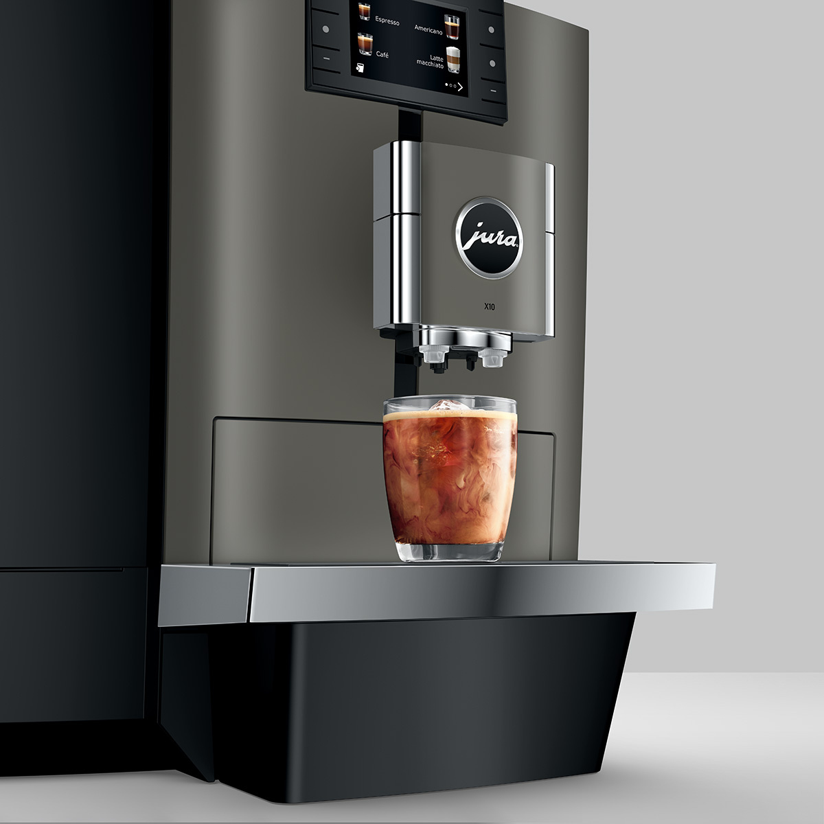 JURA X10c Dark Inox (EA) s pevným pripojením na vodu