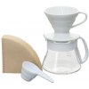 Hario Dripper V60-02 & Pot White Set keramický