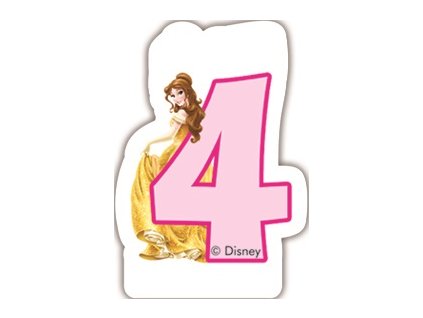 Narozeninová svíčka Princess & Animals 4 years DISNEY