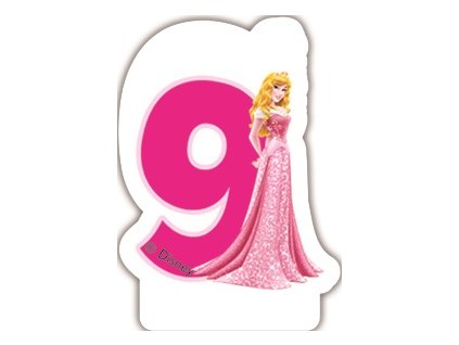 Narozeninová svíčka Princess & Animals 9 years DISNEY