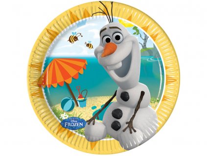 Sada 8 papírových talířů Frozen Olaf Summer 20 cm DISNEY