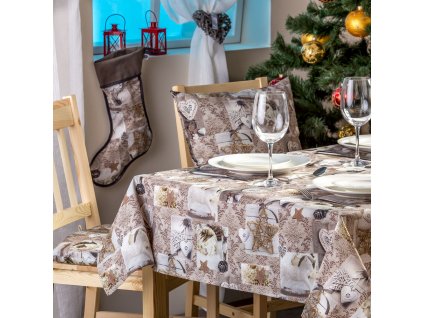 Bavlněný dekorační ubrus Christmas 120 x 120 cm F015-05BC PATIO