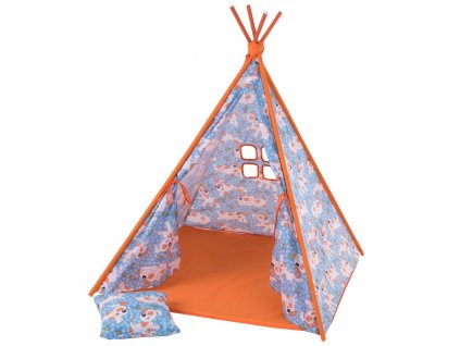Dětský stan Týpí s polštářem a podložkou L065-13BW 104 x 104 x 124 cm PATIO