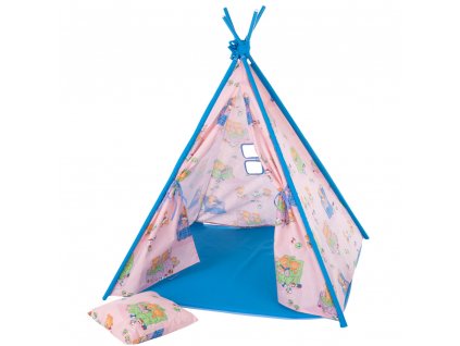 Dětský stan Týpí s polštářem a podložkou L069-11BW 104 x 104 x 124 cm PATIO