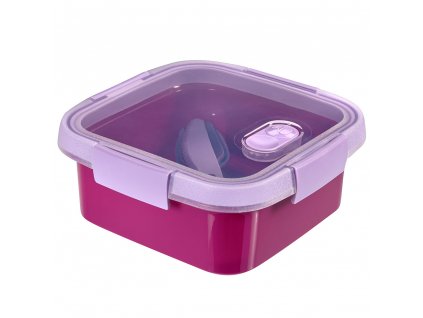 Nádobka s příbory To Go Lunch Violet 16 x 16 x 7 cm, 900 ml CURVER