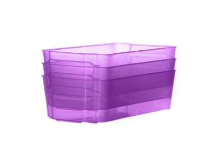 Sada 3 šuplíků do lednice Nati Violet 32 x 16 x 8,5 cm DOMOTTI
