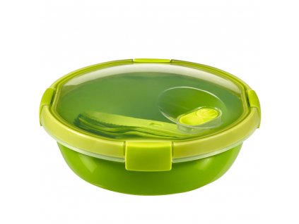 Nádobka s příbory To Go Lunch Green 20 x 9 cm, 1000 ml CURVER