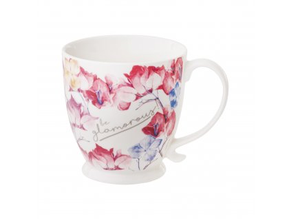 Porcelánový hrnek na stopce Garden Pink Flowers 480 ml AMBITION