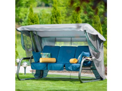 Zahradní houpačka Venezia Lux Velur s moskytiérou, polštářky a bočními stolky D036-01WB PATIO