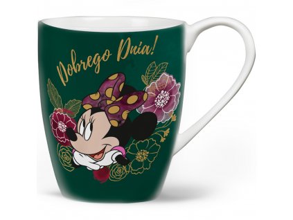 Porcelánový hrnek Minnie Flowers Green 400 ml DISNEY PL NÁPISY