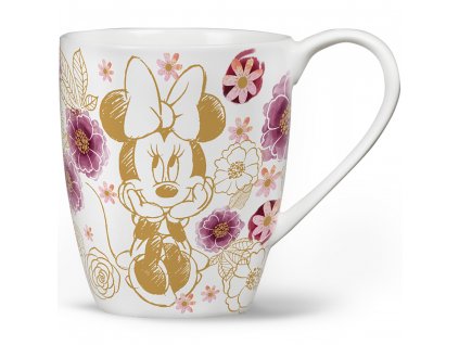 Porcelánový hrnek Minnie Flowers Gold 400 ml DISNEY PL NÁPISY