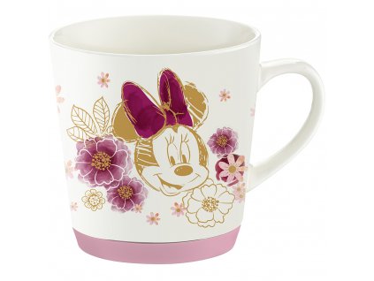 Porcelánový hrnek se silikonem Minnie Flowers White 320 ml DISNEY PL NÁPISY