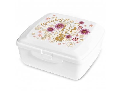 Svačinový box Minnie Flowers Gold 14,5 x 13 cm PL NÁPISY DISNEY