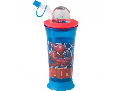 Sportovní láhev se slámkou a figurkou Spiderman Spidey 440 ml DISNEY