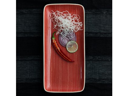 Porcelánový servírovací talíř Terra Red 36 x 16,5 cm ARIANE