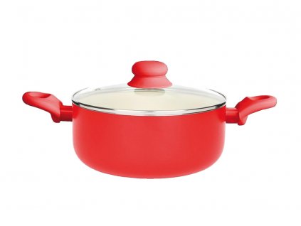 Hrnec s keramickým povlakem s poklicí Fusion Fresh Red 24 cm 4,25 l AMBITION