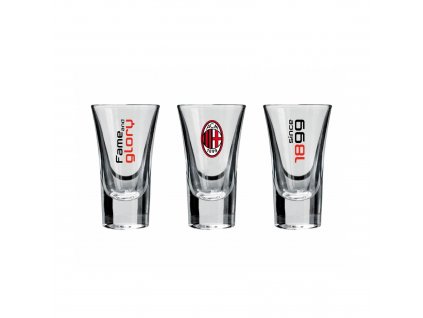 Sada 3 skleniček na vodku AC Milan Fame and Glory 50 ml