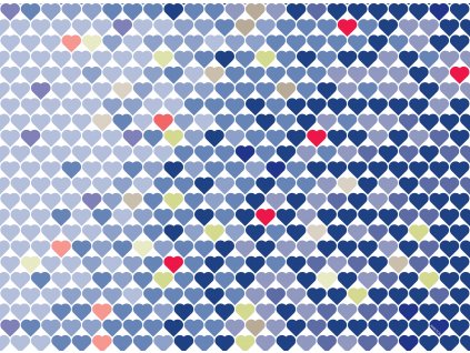 Sada 2 podložek na stůl z korku Love IV. 39,5 x 29,5 cm AMBITION