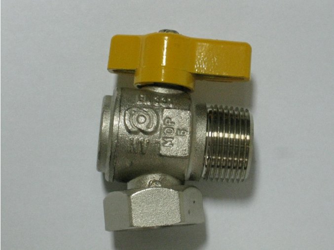 890-0012 Rohový kohout bez filtru 3/4" - žlutý (plyn)