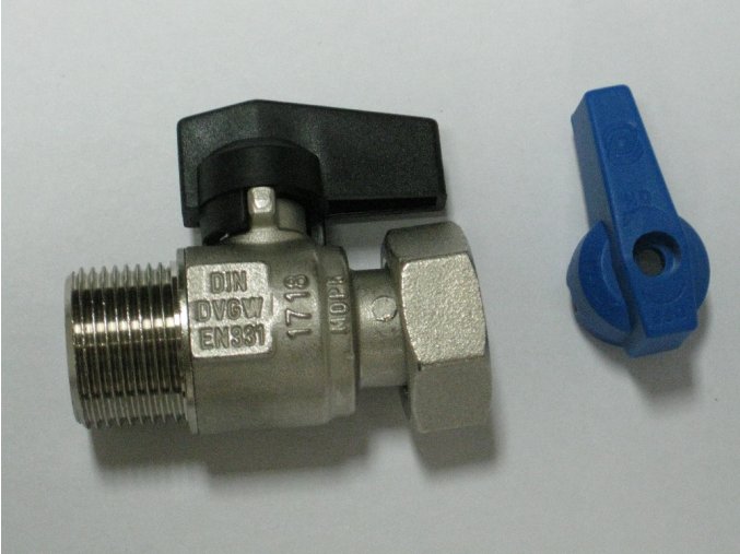 890-0015 Přímý kohout s převlečnou maticí 3/4" - modrý