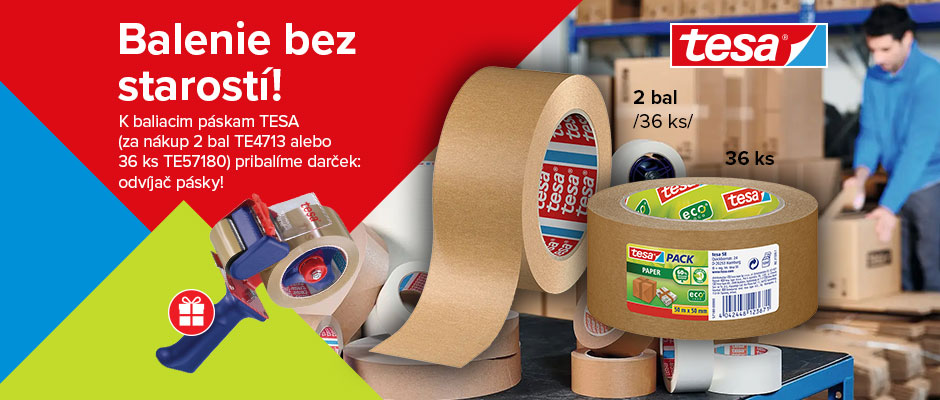 akcia baliace pásky Tesa + odvíjač grátis