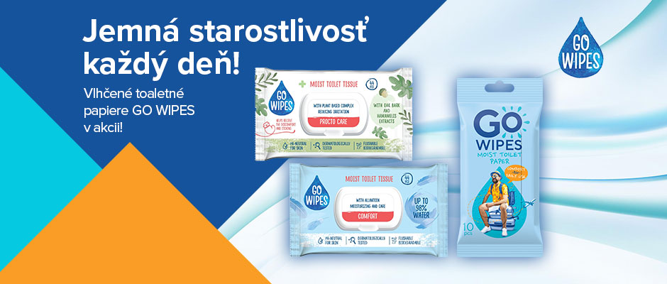 vlhčené toaletné papiere GO WIPES v akcii