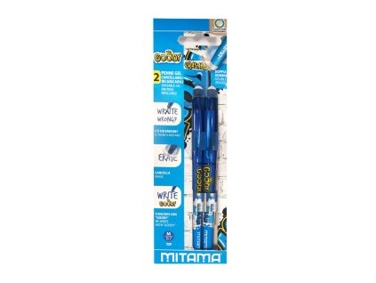 Mitama Goody gumovacie pero 0,7 mm s vrchnákom modré 2 ks balenie