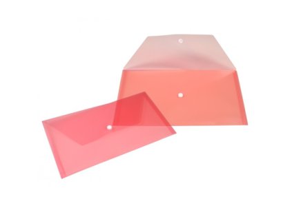 Kartus obal DL 225x105 mm PP zapínací s gombíkom červený