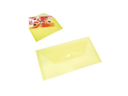 Kartus obal DL 225x105 mm PP zapínací s gombíkom žltý
