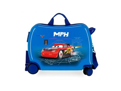detsky cestovny kufor na kolieskach odrazadlo disney cars blue 2089821