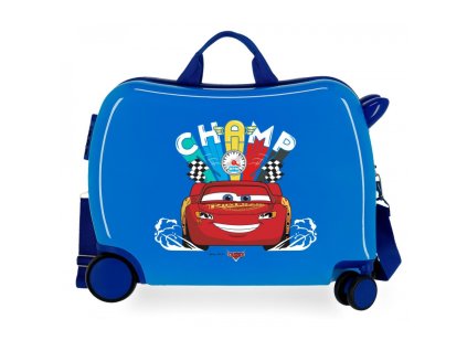 detsky cestovny kufor na kolieskach odrazadlo disney cars blue 2049823