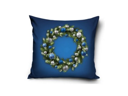 vianocna obliecka na vankusik blue 40 40cm pnl237029