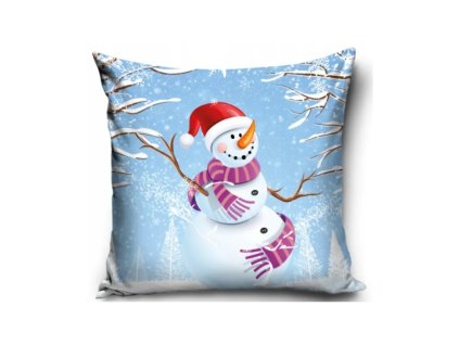 vianocna obliecka na vankusik snehuliak 40 40cm pnl237004