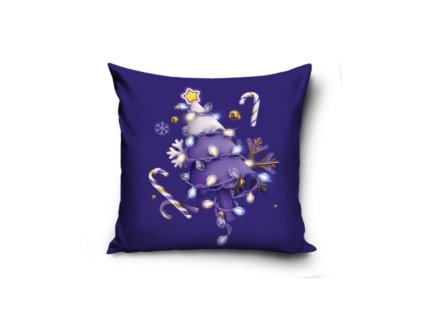 vianocna obliecka na vankusik blue tree 40 40cm pnl231234
