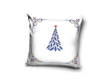 vianocna obliecka na vankusik blue tree 40 40cm pnl231233