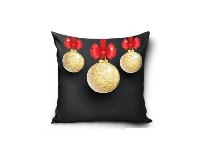 vianocna obliecka na vankusik black gold 40 40cmpnl231230