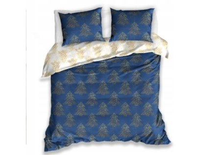 obojstranne vianocne obliecky na dvojpostel blue gold 220 2002x70 80 rot221047