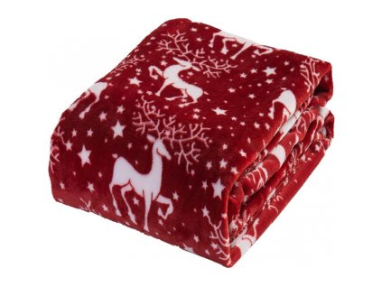 carbotex supersoft vianocna flisova deka 150 200cm red coral rot211003