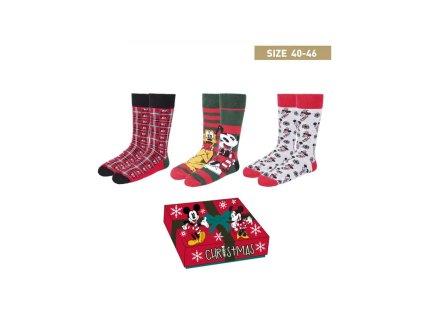 univerzalne vianocne ponozky mickey mouse sada 3ks velkost 40 46 2200008653