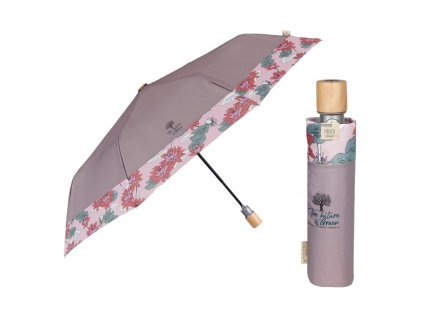 elegantny skladaci damsky dazdnik perletti green fiori di loto pudrovo fialova 19160