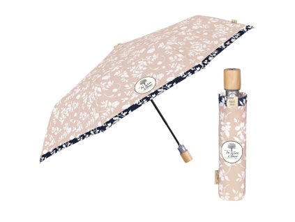 elegantny skladaci damsky dazdnik perletti green fiore bianco 19162