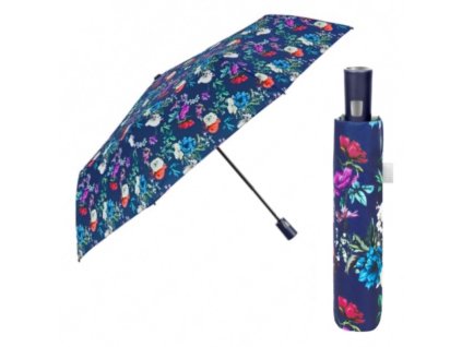 elegantny skladaci damsky dazdnik perletti time fiori modry 26433