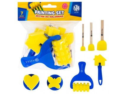 spongie a valceky na malovanie pre deti sada 7 ks astra 315024004