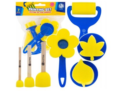 spongie a valceky na malovanie pre deti sada 7 ks astra 315024003