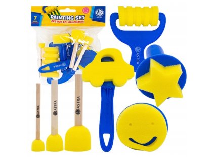 spongie a valceky na malovanie pre deti sada 7 ks astra 315024002