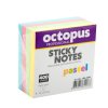 Octopus bloček samolepiaci 75x75 mm 400 listov mix pastelových farieb