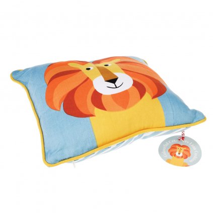 Dětský modrý polštář se lvem Charlie the Lion